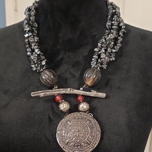 Elegant Black and Silver Necklace